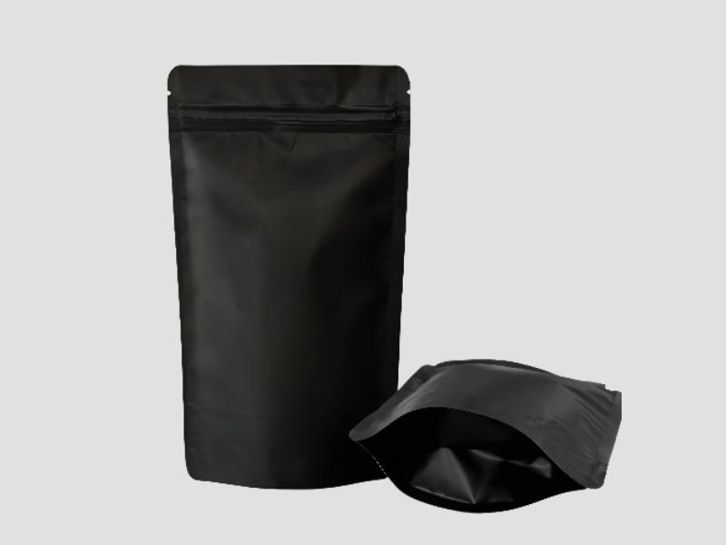 Black Color Matte Finish Ziplock Inner Foil Stand-Up Pouch