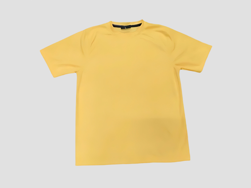 Yellow Men Polyester Half Sleeve T-Shirt For Casual Comfort