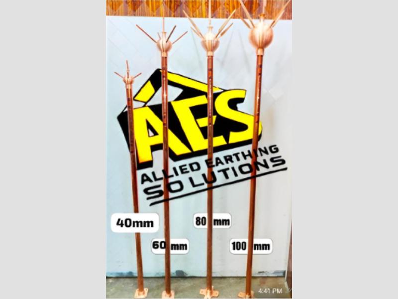 High-Quality Pure Copper Lightning Arrestor 40mm to 100mm for Electrical Safety Systems