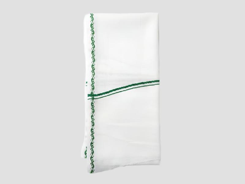 170 Gram Cotton White Floral Gamcha For Full Coverage And Multipurpose Use