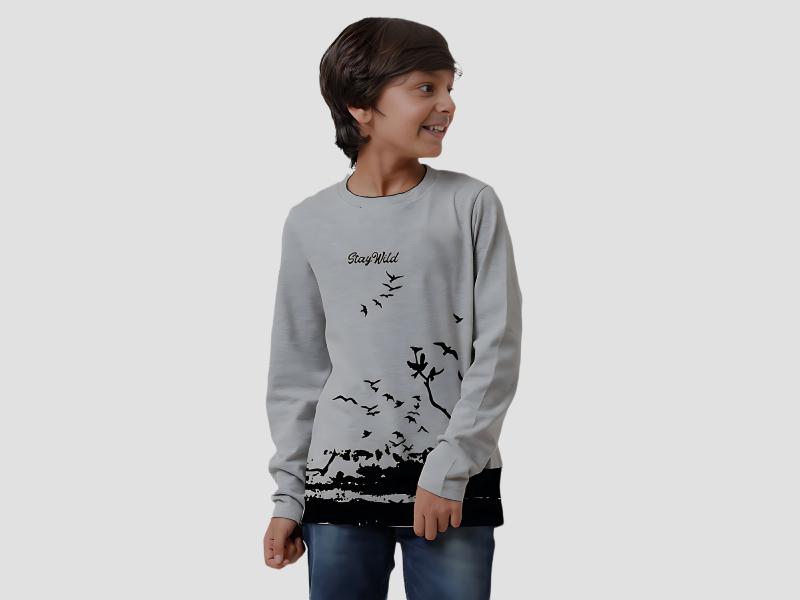 Kids Cotton Full Sleeve Printed T Shirt Soft Fabric Casual Wear