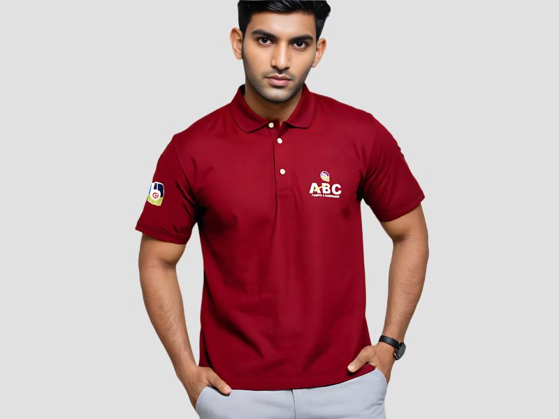 Maroon Corporate Polo T Shirt Cotton for Office Uniform Branding