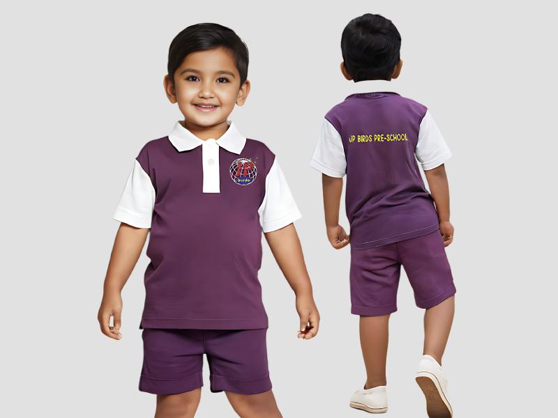Preschool Uniform T Shirt and Shorts Cotton Set for Early Education