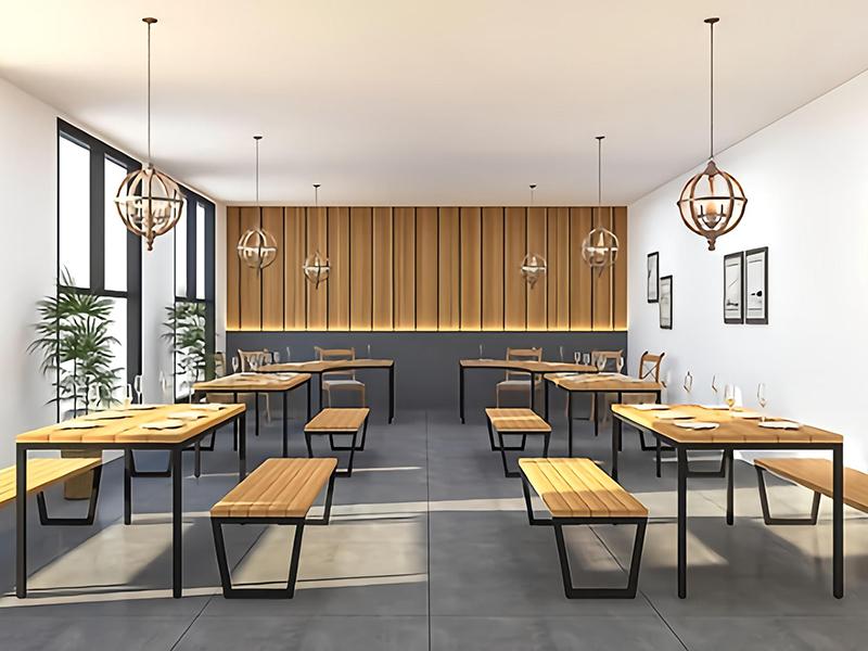 Canteen Wooden Dining Furniture For Cafeterias
