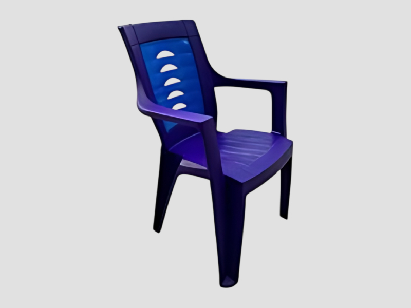 High Back Plastic Arm Chair Mist Two Part Design for Indoor Outdoor