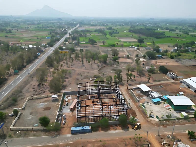 Industrial Project Site Location Overview With Scenic Backdrop