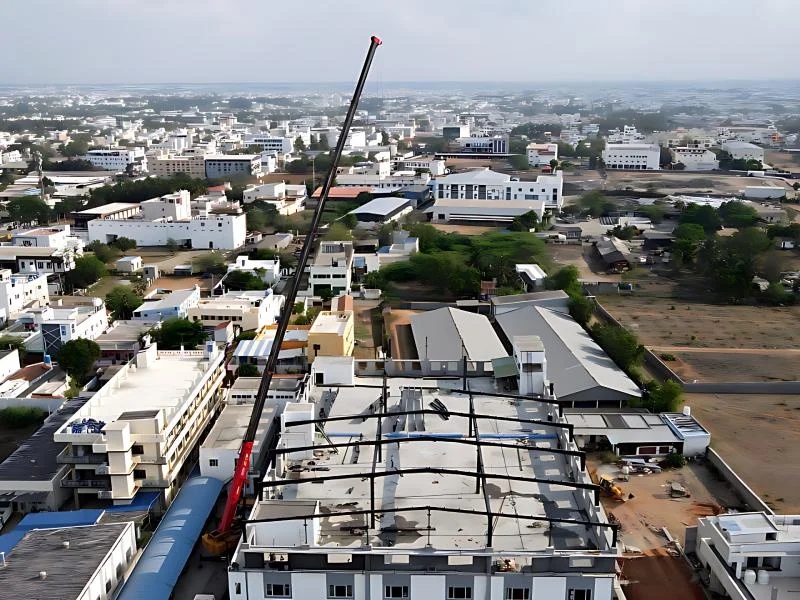 Rooftop Steel Structure Construction Service For Commercial Building Extension