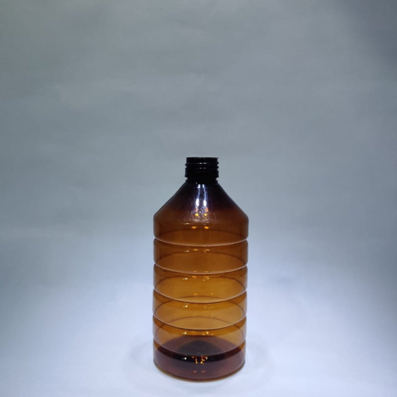 Ribbed Amber Bottle 400ml For Pharma Packaging