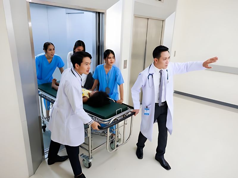 Commercial Hospital Bed Lift Gearless Traction For Healthcare Facilities