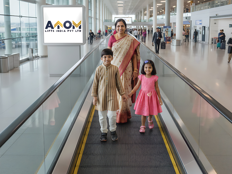 Commercial Moving Walkway System Horizontal Inclined for Public Transport