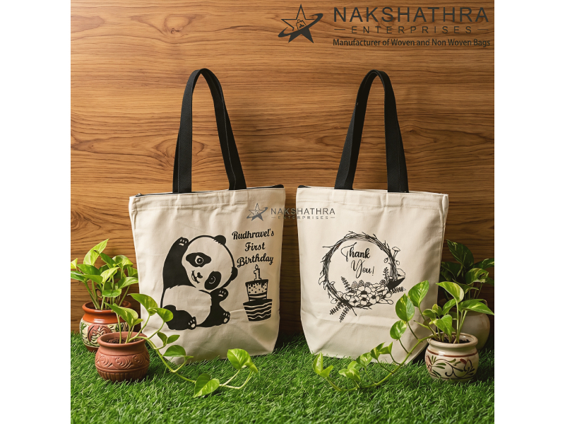 Cotton Canvas Birthday & Celebration Favor Bag