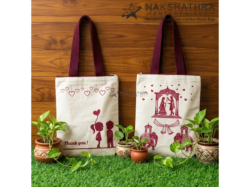 Premium Cotton Canvas Zippered Wedding Favor Bag