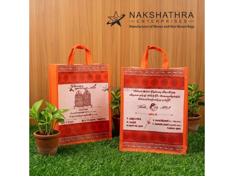 Traditional Printed Non-Woven Thamboolam Bag