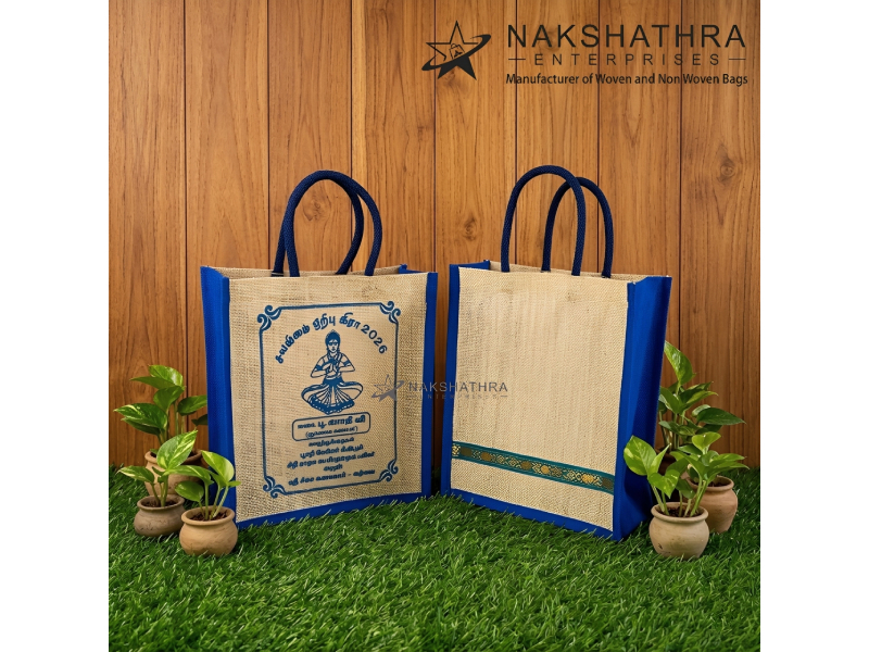Two-Tone Jute Traditional Event Return Bag