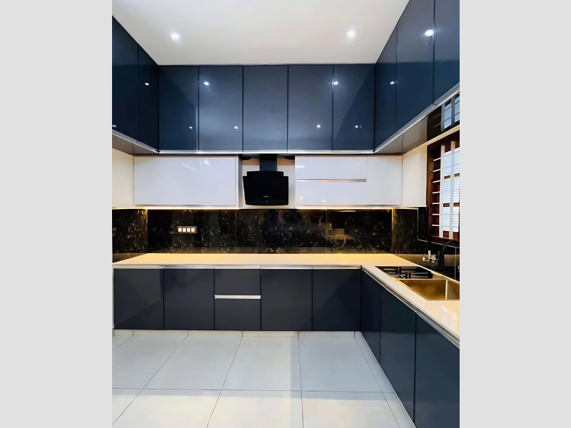 Aluminium Modular Kitchen Cabinet System with Tall Storage Units