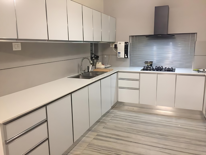 Aluminium Modular Kitchen Cabinet System with Wall Units for Storage