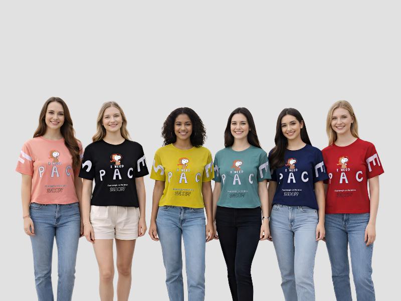 Women Abstract Art Graphic Cotton Crop Top For Street Casual Mia Signora