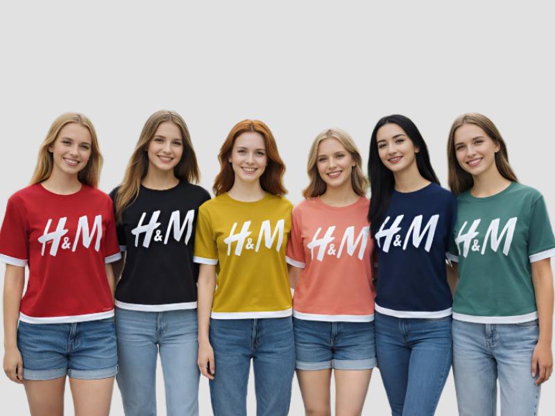 Women Branded Logo Cotton Shirt For Weekend Casual Wear Mia Signora