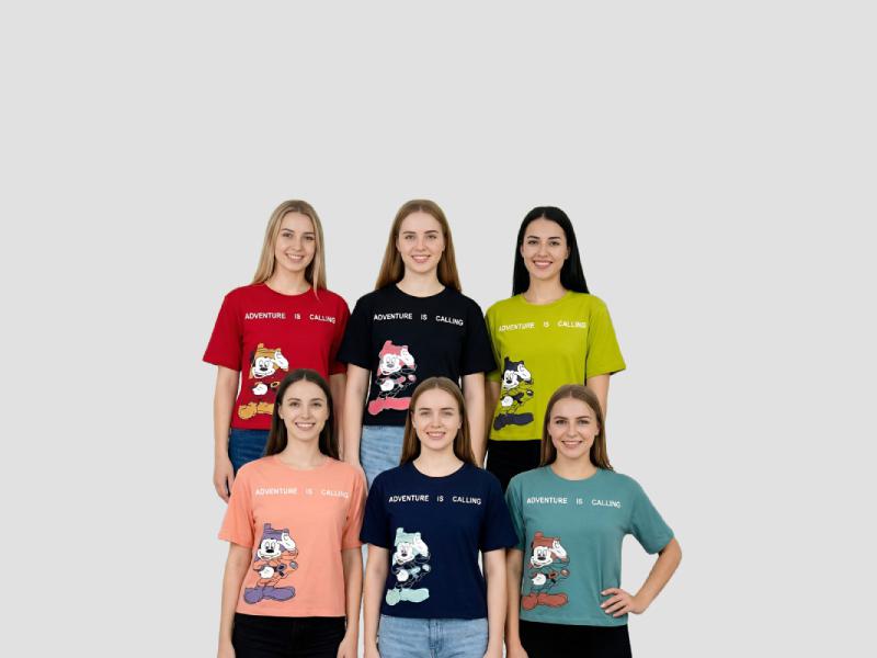 Women Cartoon Character Art Cotton T-Shirt For Outdoor Activities Mia Signora