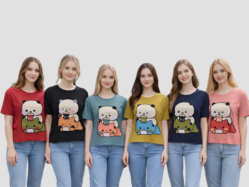 Women Fun Cartoon Pattern Cotton Blouse For Daily Wear Mia Signora