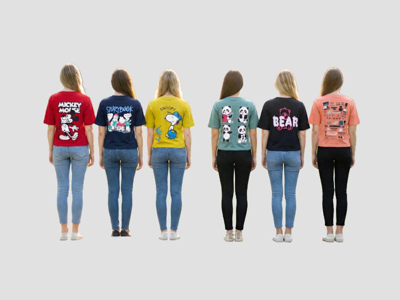 Women Graphic Back Panel Cotton T-Shirt For Outdoor Leisure Mia Signora