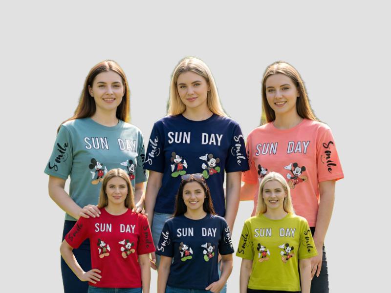 Women Illustrated Fun Print Cotton Blouse For Relaxed Casual Use Mia Signora