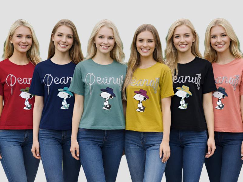 Women Playful Illustrated Cotton Blouse For Daily Fun Wear Mia Signora