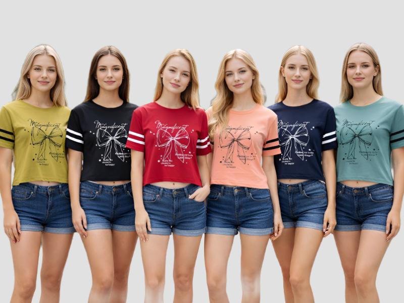 Women Printed Crop Cotton Top For Casual Comfort Mia Signora