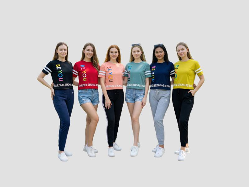 Women Quirky Slogan Cotton Crop Top For Daily Utility Mia Signora