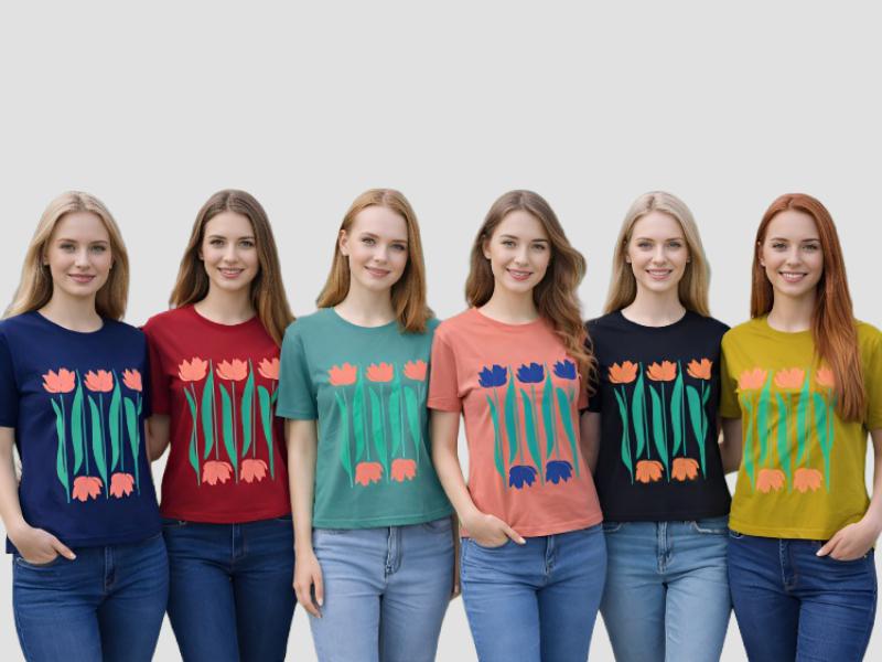 Women Stylized Flower Print Cotton Shirt For Casual Comfort Mia Signora