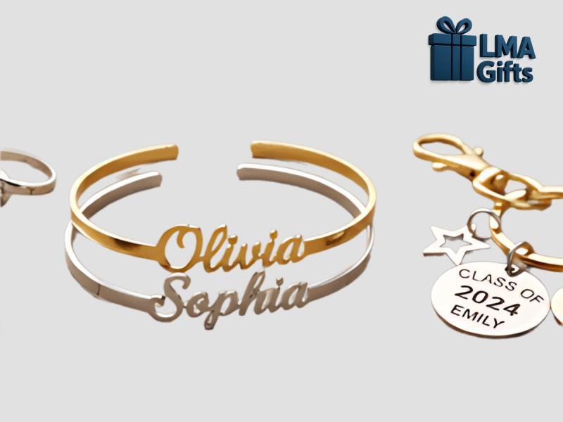 Custom Laser Cut Name Bracelet In Metal For Gifts