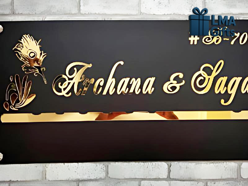 Laser Cut Acrylic Name Board For House And Office Use