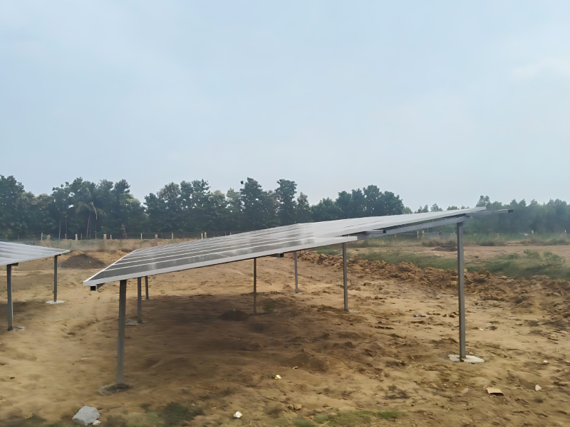 Ground-Mounted Solar Panel Support Structure For Industrial And Utility Use