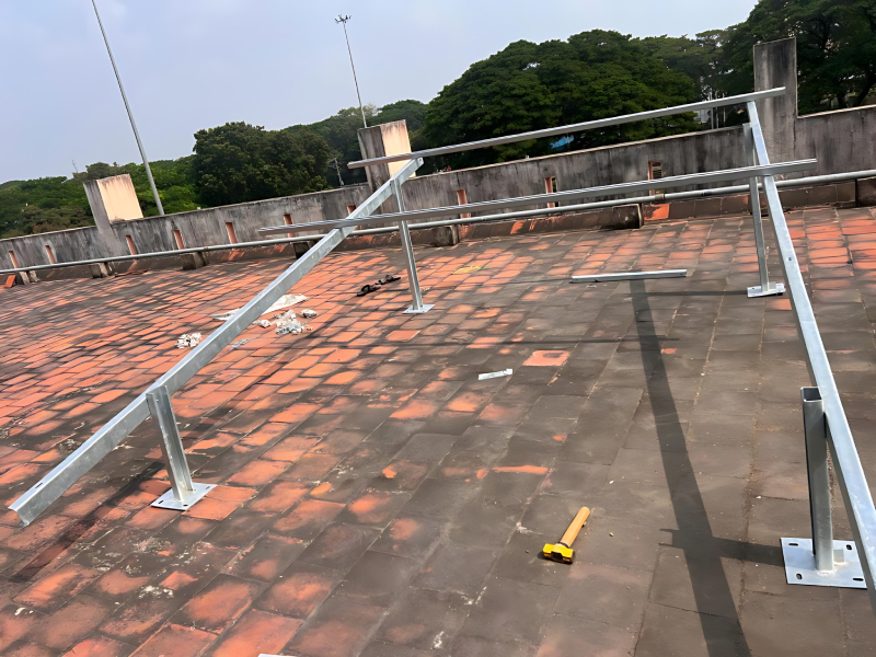 Hot Dip Galvanized Solar Panel Mounting Frame For Secure Flat Roof Solar Installation