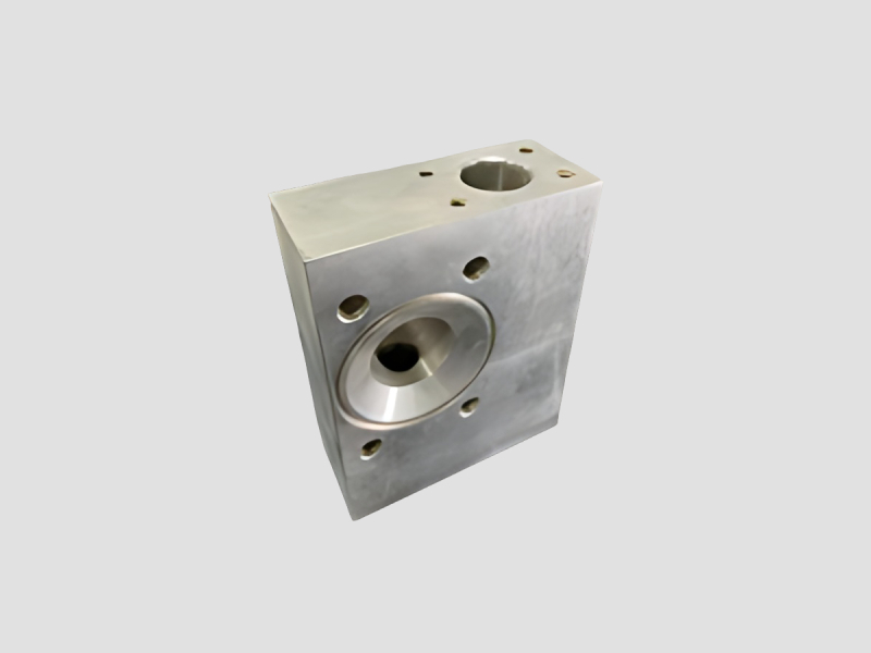 Rectangular Mounting Flange Block With Circular Recess For Assembly