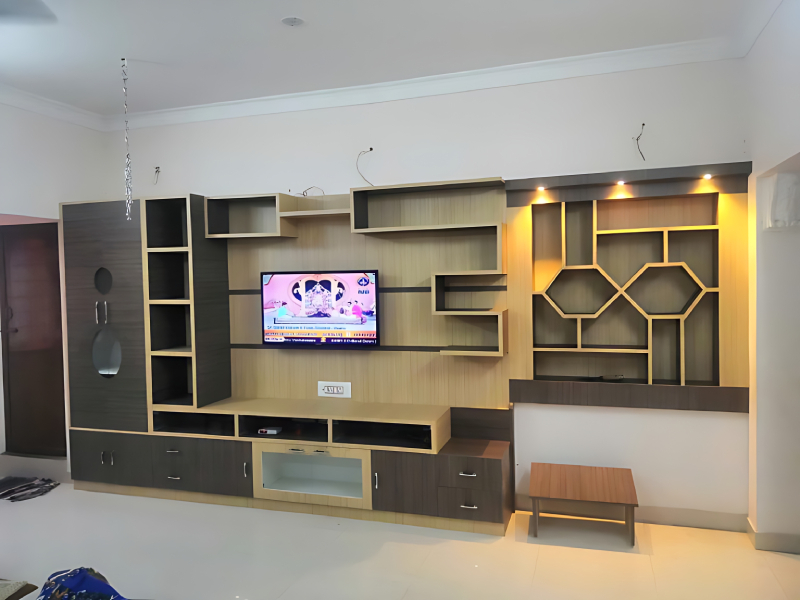 Geometric Wall Mounted Living Room TV Display Unit For Living Room