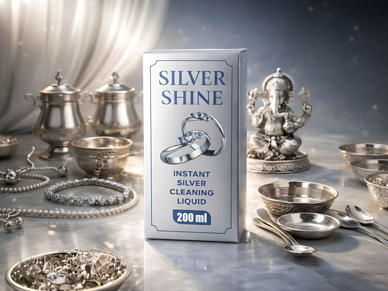 Swastik Gold Instant Silver Cleaning Liquid 200ml for Silver Articles & Utensils