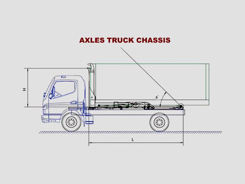 Multi Axle Truck Chassis Heavy Duty For Hooklift Systems Paramex Hooklift