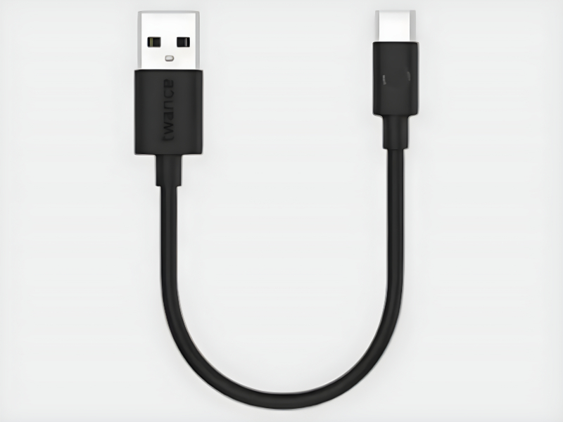 Type C To USB 0.25 Meter PVC Fast Charging And Data Transfer Cable Short Cable