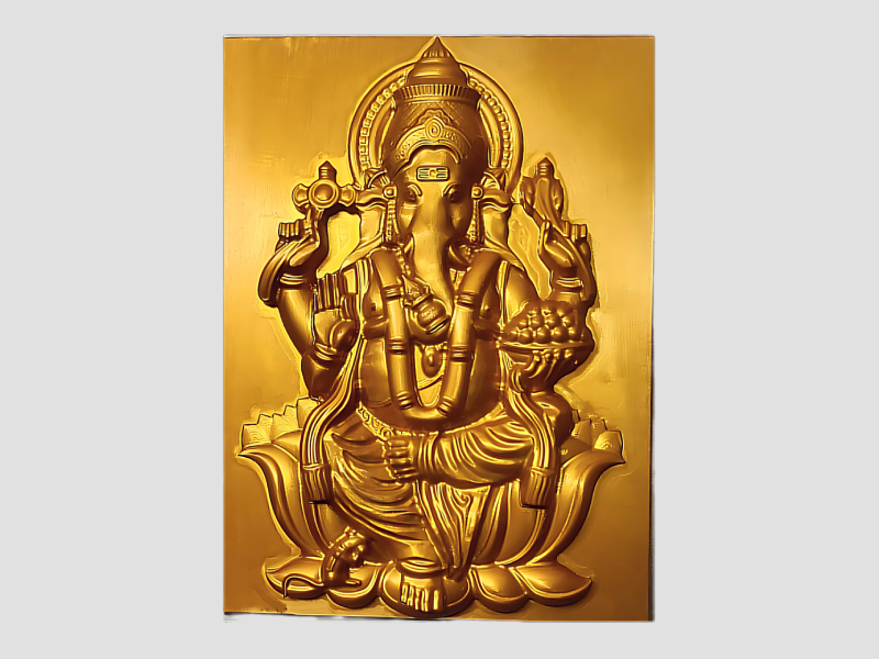 Gold Aluminium Anodizing Finish For Engraved Decorative Statues