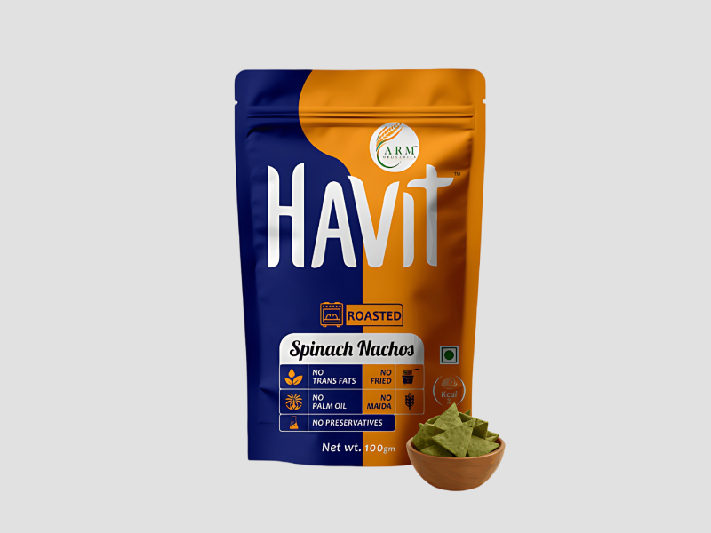 Spinach Nachos Baked Green Snack For Healthy Diet ARM Orgaanics
