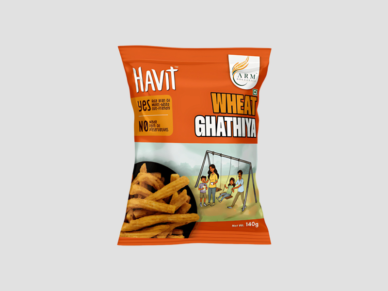 Wheat Gathiya Savory Fried Snack ARM Orgaanics