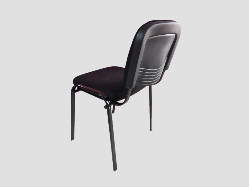 Armless Fabric Visitor Chair with Metal Frame For Waiting Area Use