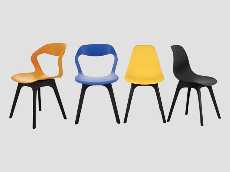 Contemporary Ventilated Back Cafeteria Chair with Metal Legs For Bistro Seating Use