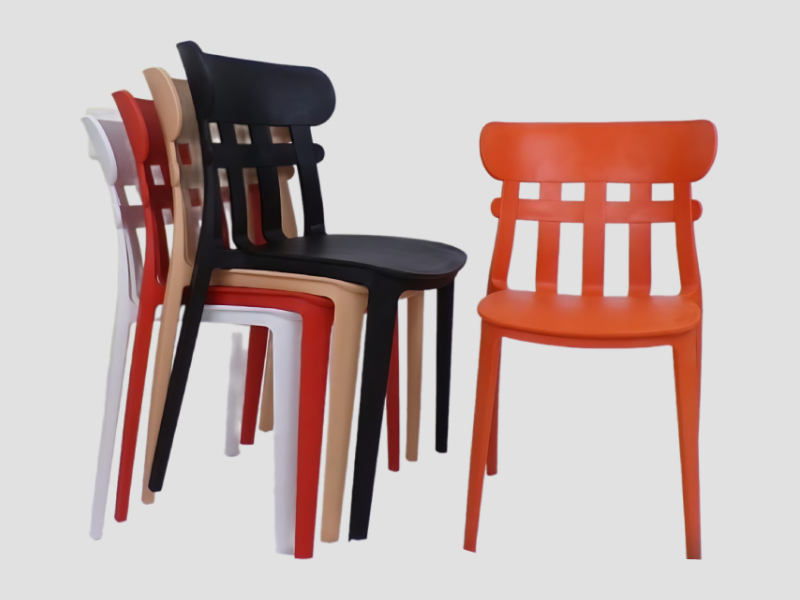 Slatted Back Stackable Cafeteria Chair For Breakout Area Use