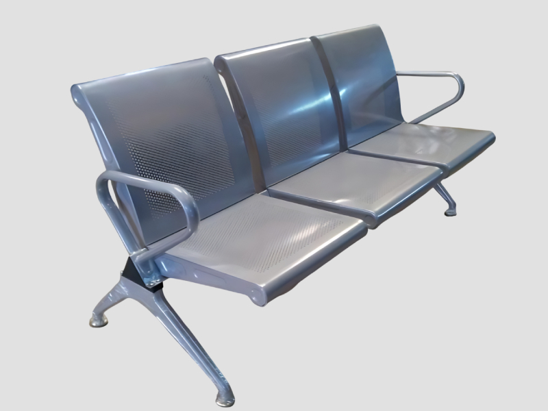 Three Seater Stainless Steel Waiting Chair for Hospitals and Public Areas