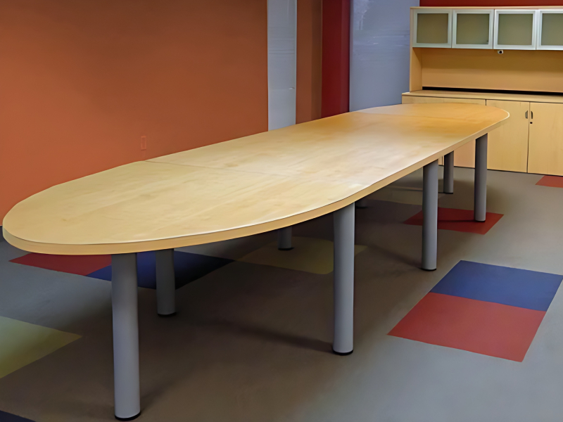 Boat shape conference table for corporate meeting rooms