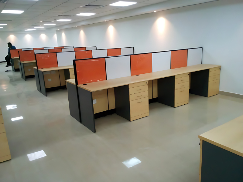 Partition workstation desk for organized office workspaces