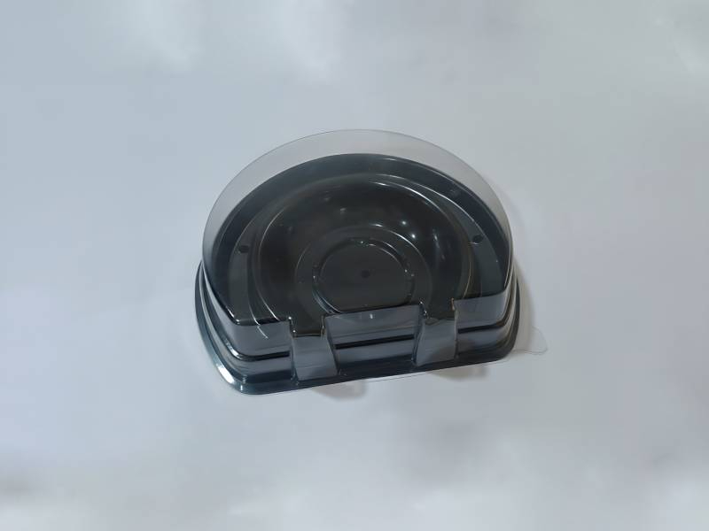 Ocean Crest Black Plastic Platter With Clear Dome Lid For Chilled Seafood Display