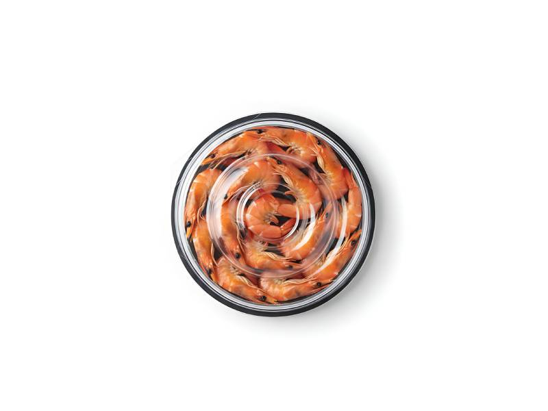 Shrimp Ring Tray With Transparent Lid For Seafood Serving